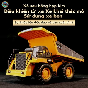 Xe ben 9 kênh yigong điều khiển nâng hạ ben thùng bằng kim loại,pin sạc tải trọng 2,5 kg Xe Điều Khiển Từ Xa Cho Bé