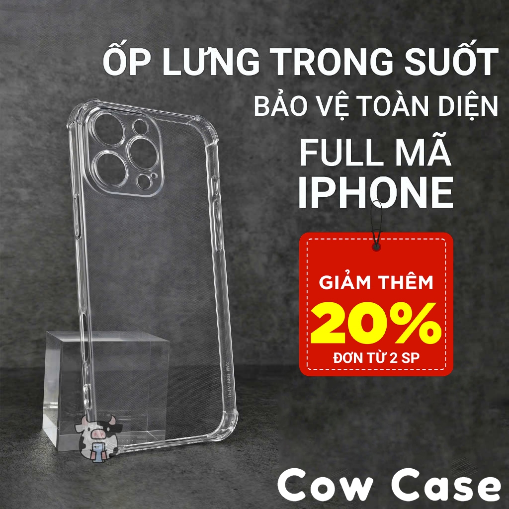 Ốp lưng iPhone 17/17e Air/16/16e/15/14/13/12/11/X/XR/XS/8/7/6/6S/5 Pro Max Plus viền ip SE 2020 COWCASE