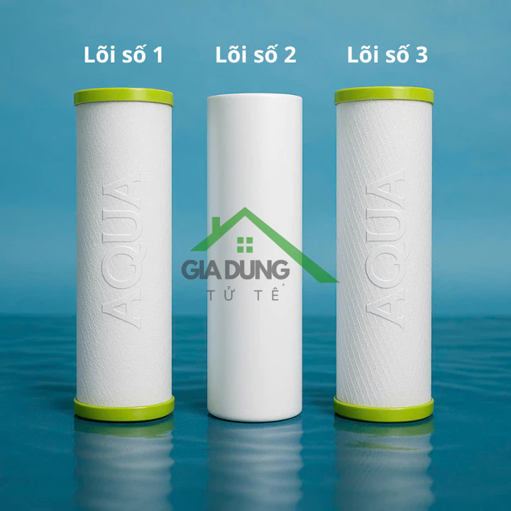Bộ 3 lõi lọc nước AQUA số 1-2-3 cho máy lọc nước RO, bộ quả lọc nước máy lọc nước aqua – 3