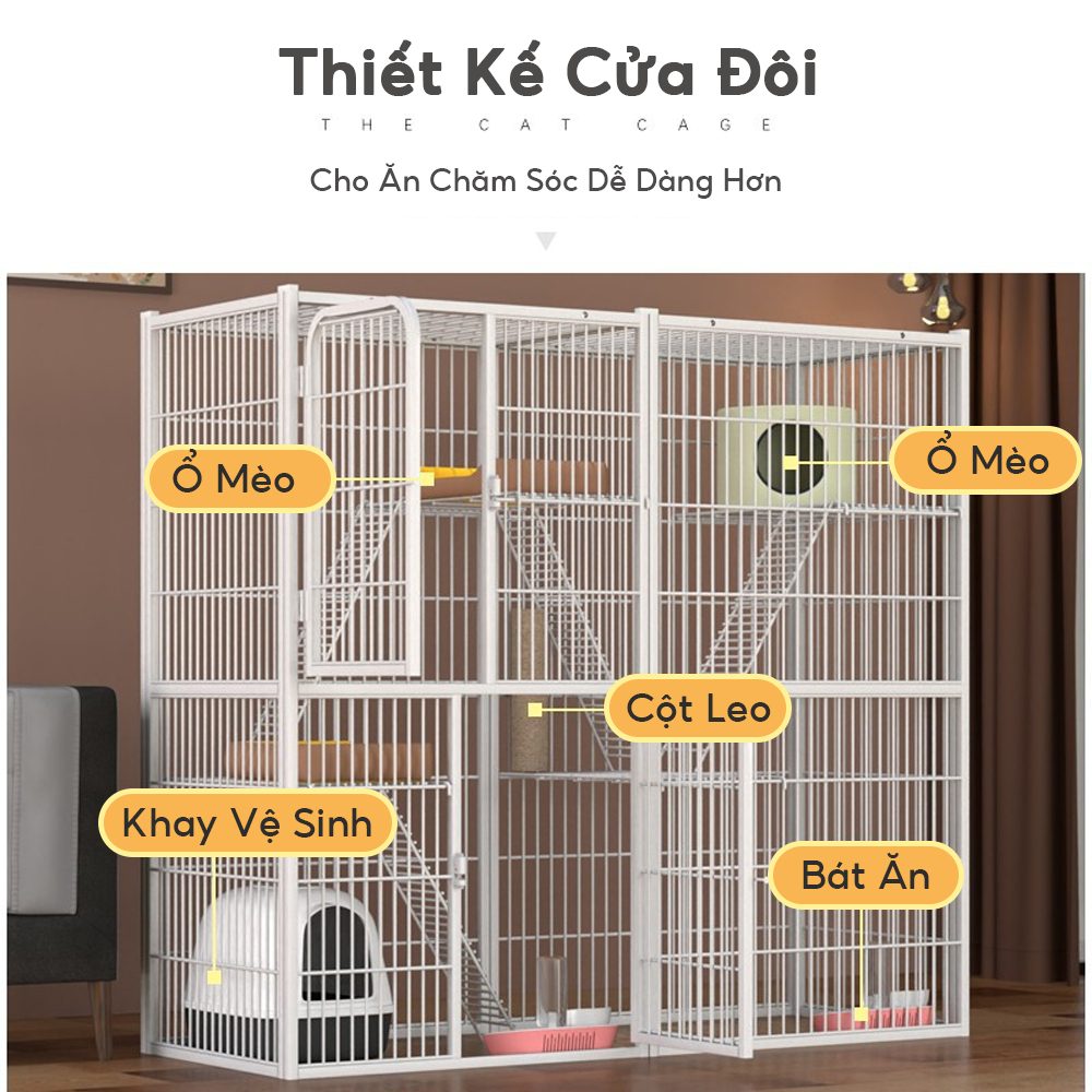 🐈GreenPets🐕Chuồng mèo nan sắt 2-3-4 tầng rộng rãi thoáng khí lắp ghép thông minh chắc chắn không gian cực lớn