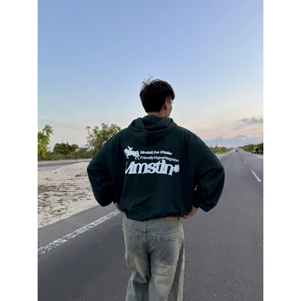 [HEATWAVE] Áo khoác hoodie-zip MMESTLINE "STALLION" form Boxy chất vải nỉ chân cua mịn cao cấp | BigBuy360 - bigbuy360.vn