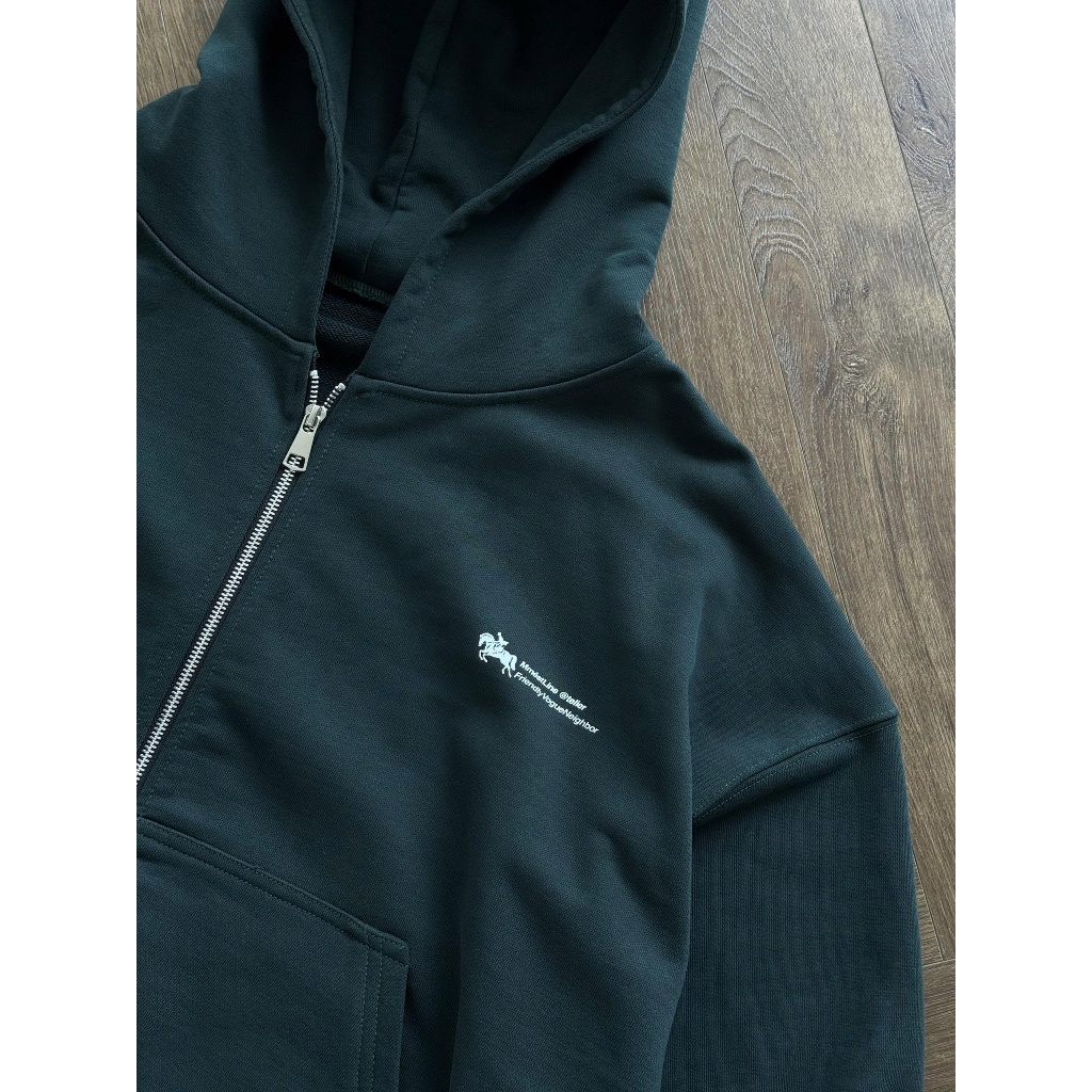 [HEATWAVE] Áo khoác hoodie-zip MMESTLINE "STALLION" form Boxy chất vải nỉ chân cua mịn cao cấp | BigBuy360 - bigbuy360.vn