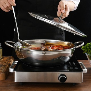 Nồi lẩu 2 ngăn / 1 ngăn INOX dùng được bếp ga , bếp từ làm nóng nhanh , siêu tiện lợi
