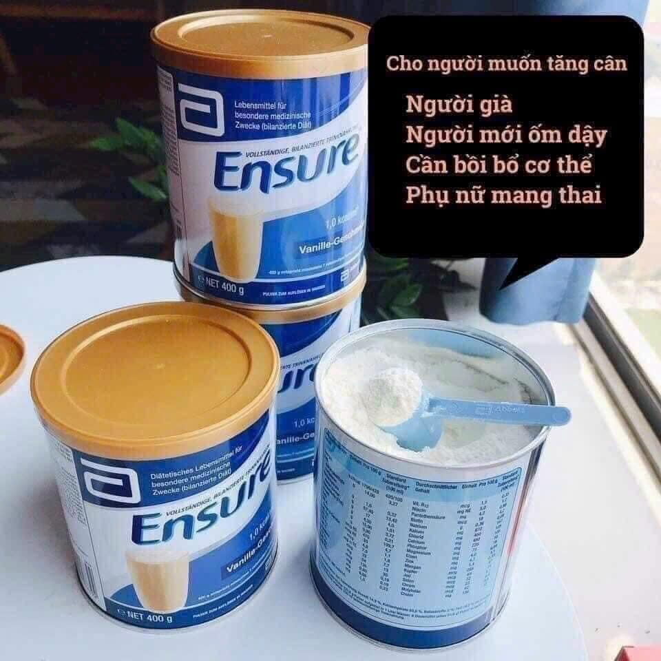 Sữa bột Ensure Đức 400gr, sữa Ensure cung cấp đầy đủ chất cho người gầy, suy nhược