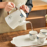 Bộ Ấm chén sứ Trà Hoa Xanh Cốt Sứ Cao cấp, Bộ ấm chén uống trà kèm khay, đĩa - Tiệm Nhà Xinh — ảnh 5