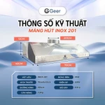 Bộ máng hút khói inox 201 GEER chính hãng – Kèm quạt thông gió và khay hứng dầu, hút mùi bếp hiệu quả, chạy êm — ảnh 8