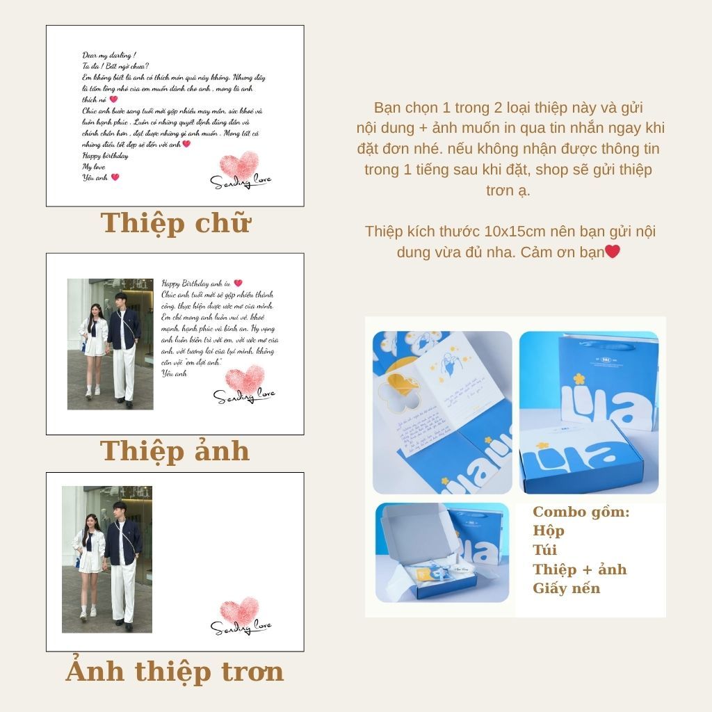 Set Hộp Quà Cho Áo Và Thiệp Thiết Kế Theo Yêu Cầu Made By lilaclothes