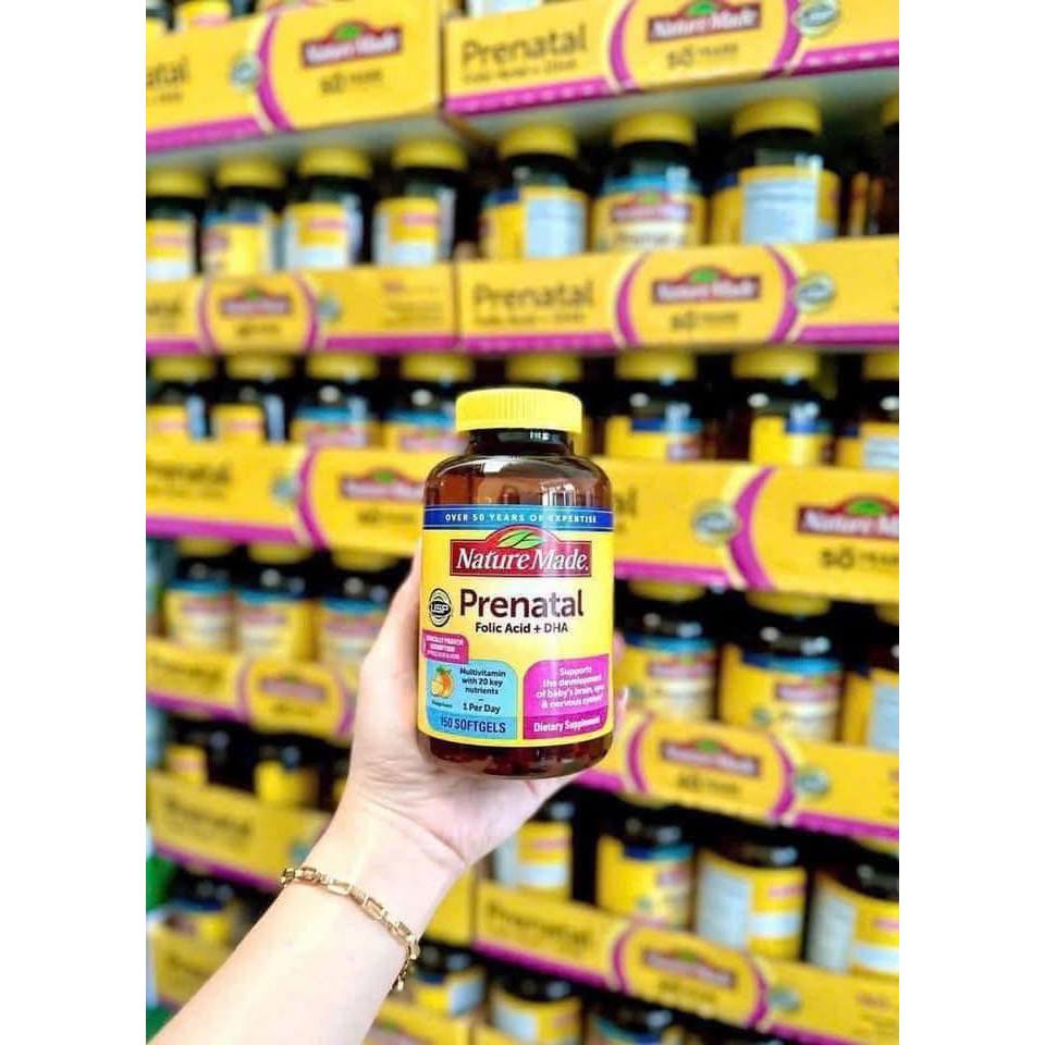 Vitamin bà bầu Prenatal + DHA 200mg Nature Made nội địa Mỹ [1/2027]