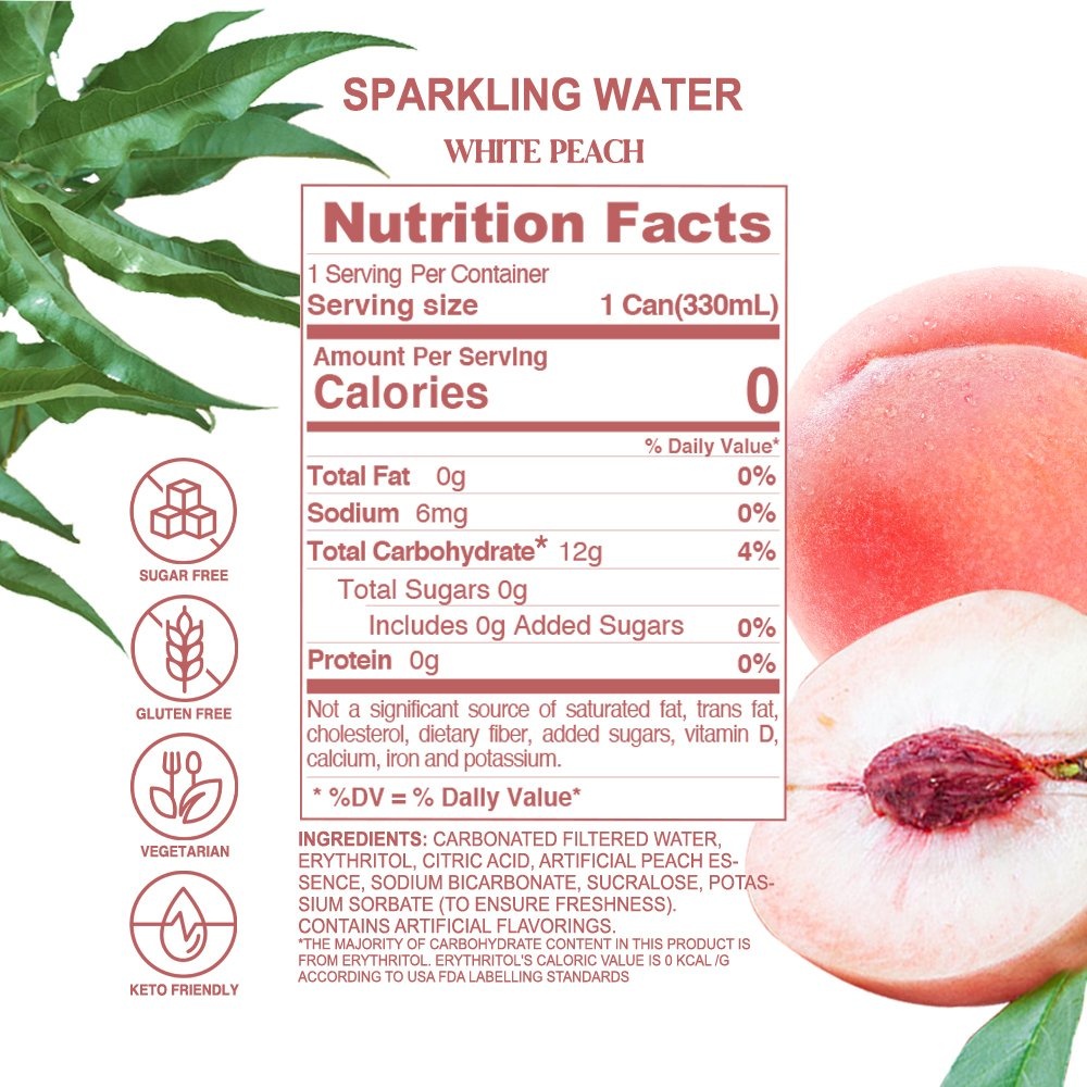 Combo 6 lon Nước Soda trái cây Genki Forest sparkling có ga không calo lon 330ml