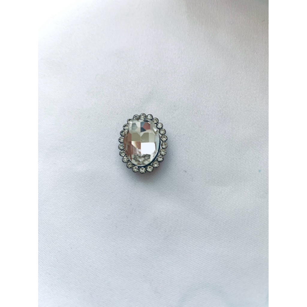 Set 10 viên đá oval viền xoàn 13x18mm