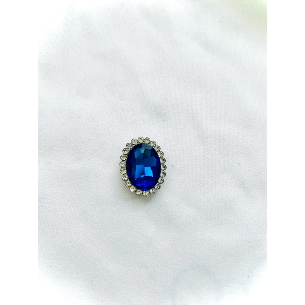Set 10 viên đá oval viền xoàn 13x18mm
