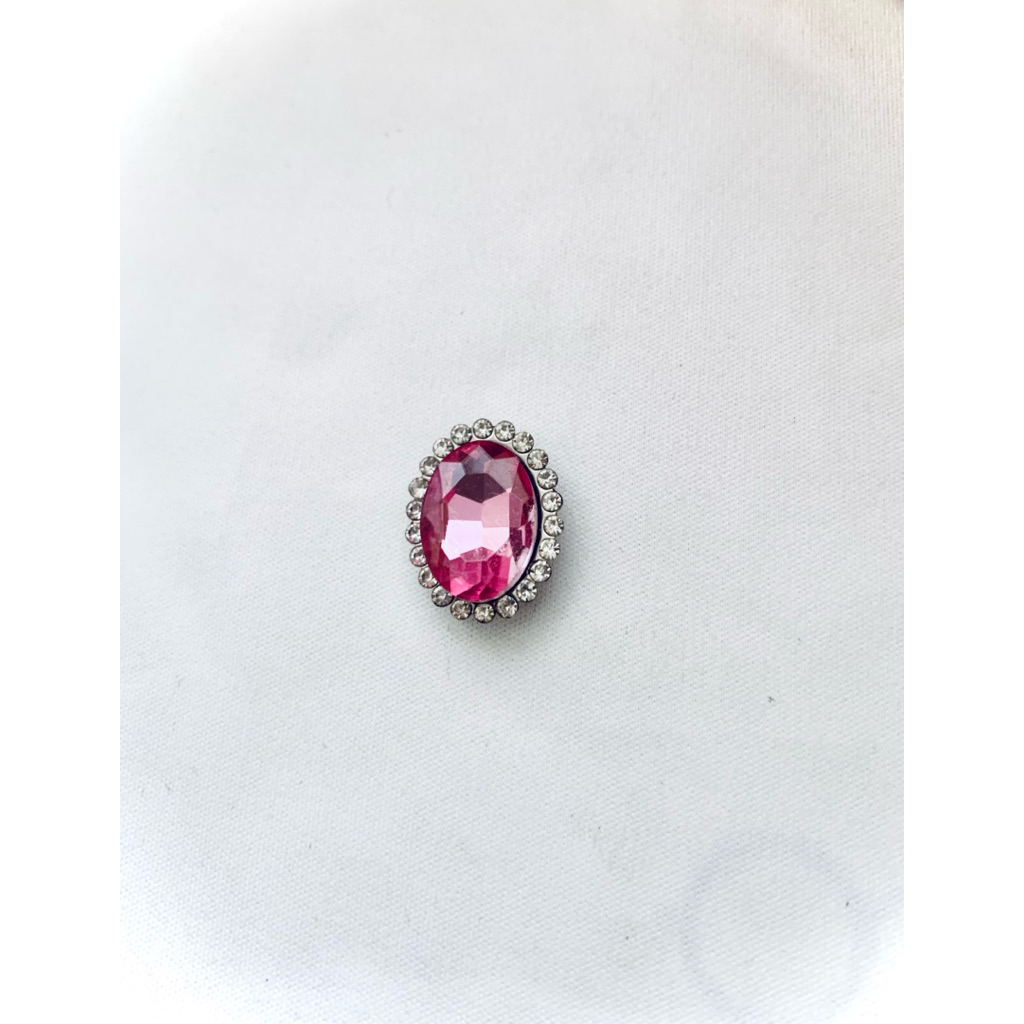 Set 10 viên đá oval viền xoàn 13x18mm
