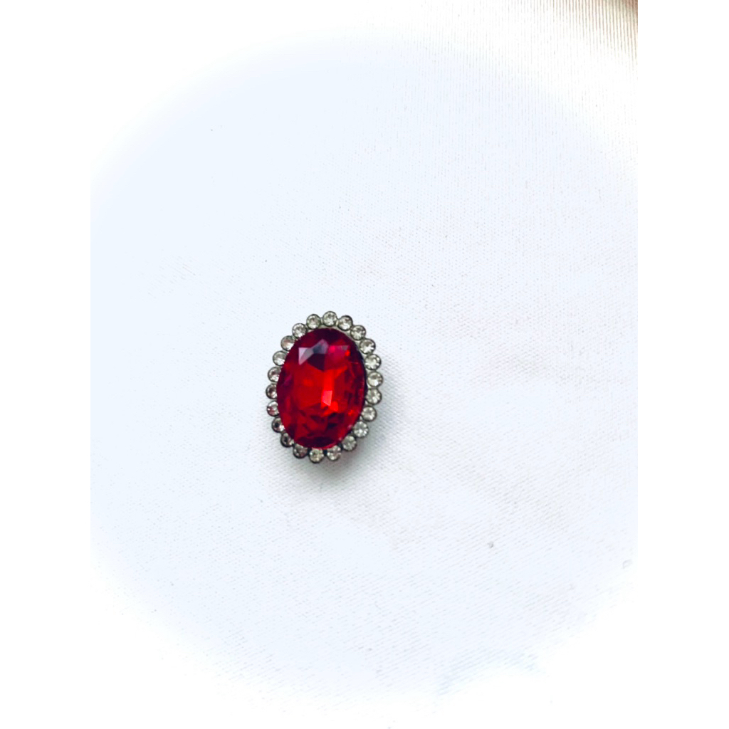 Set 10 viên đá oval viền xoàn 13x18mm