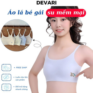 Áo lá bé gái hai dây mảnh chất su lụa mềm mại thoáng mát kiểu dáng basic dễ thương DEVARI B898