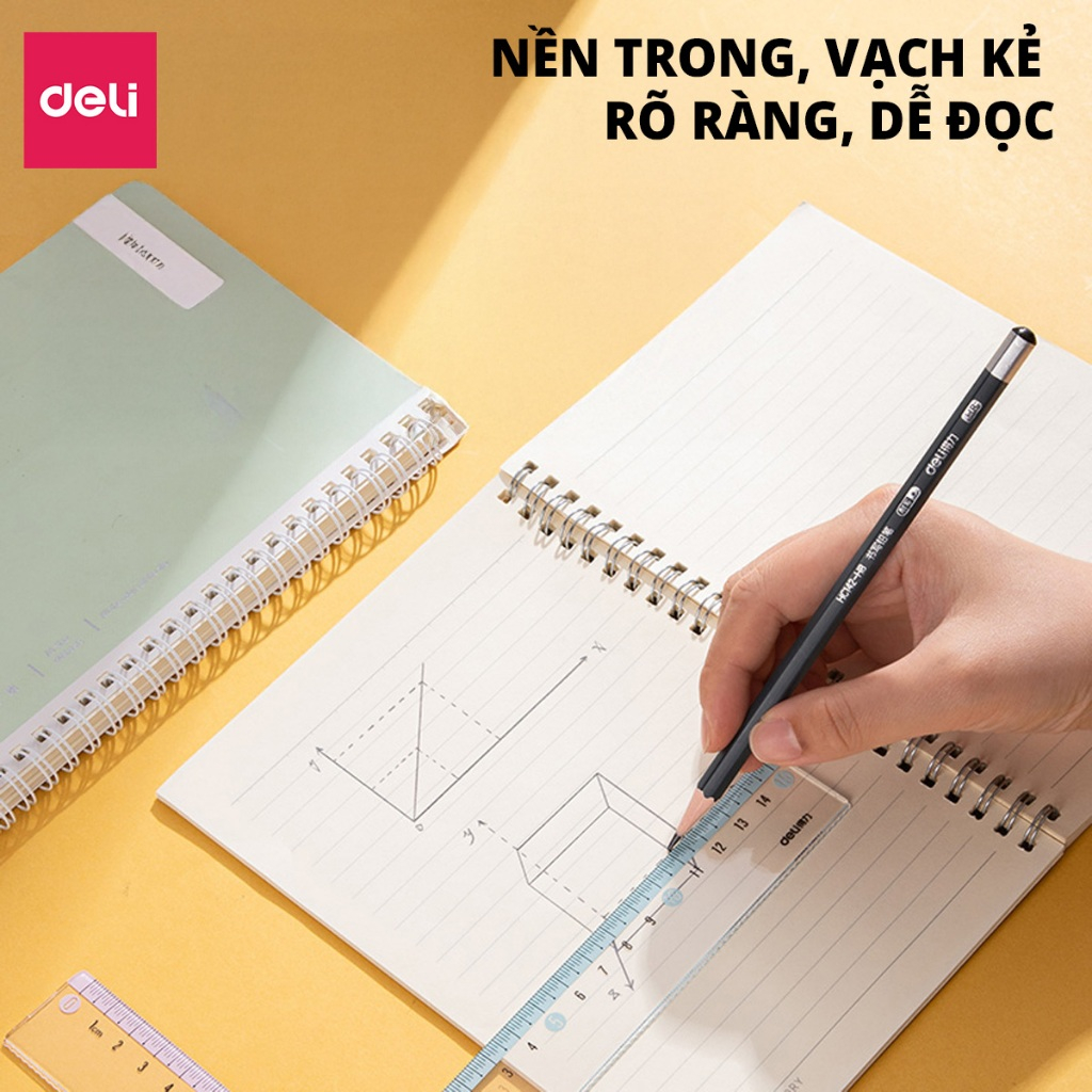 Thước Kẻ Deli 15/20cm Trong Suốt Màu Hồng/Xanh - Thước Đo Tỷ Lệ Chuẩn Dụng Cụ Học Tập Học Sinh Dân Văn Phòng