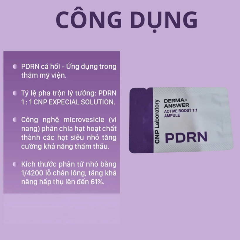 [Sample 1ml] Tinh chất Tái Sinh Trẻ Hoá PDRN CNP Derma+ Answer Active Boost Ampule giúp tái tạo da, sáng da