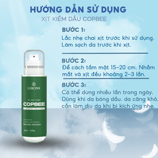 Xịt Khoáng Kiềm Dầu Lurcinn Copbee 120ml – Dưỡng Ẩm, Kiểm Soát Nhờn, Se Khít Lỗ Chân Lông Cho Da Dầu