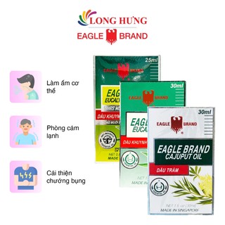 Combo dầu Eagle Brand Eucalyptus Oil Plus+ (25ml) + Eucalyptus Oil (30ml) + Eucalyptus Cajuput Oil (30ml)