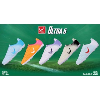 Giày Đá bóng Wika Ultra 6 Đinh TF Bám Sân, Da PU Siêu Bền, Chống nước, Đã Khâu full đế