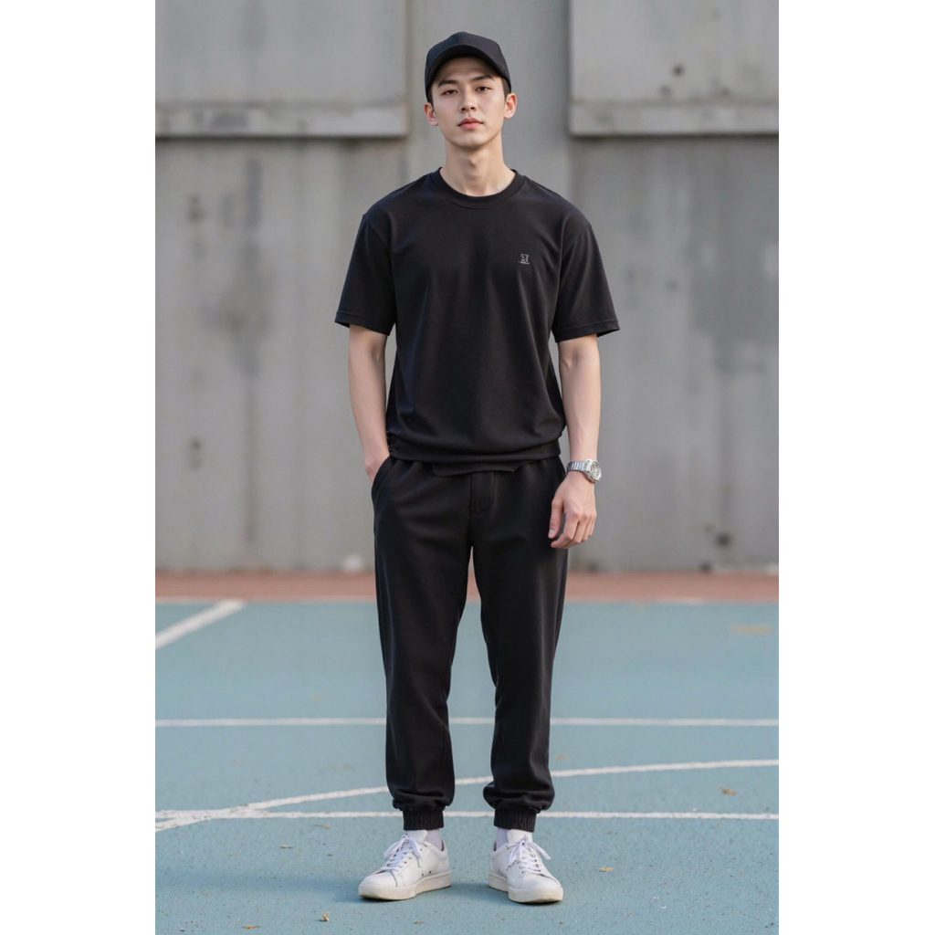 Bộ Áo Quần Jogger Nam thể thao vải thun loại 1 co giản 4 chiều quần nam jogger tập gym đẹp cao cấp shopthethaokute
