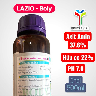 Phân Bón Lá Hữu Cơ Sinh Học Boly Lazio 500ml Nhập Khẩu Ý - Đâm Chồi, Mập Đọt, Xanh Lá, Lớn Trái