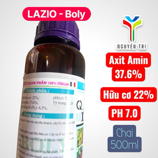 Phân Bón Lá Hữu Cơ Sinh Học Boly Lazio 500ml Nhập Khẩu Ý - Đâm Chồi, Mập Đọt, Xanh Lá, Lớn Trái