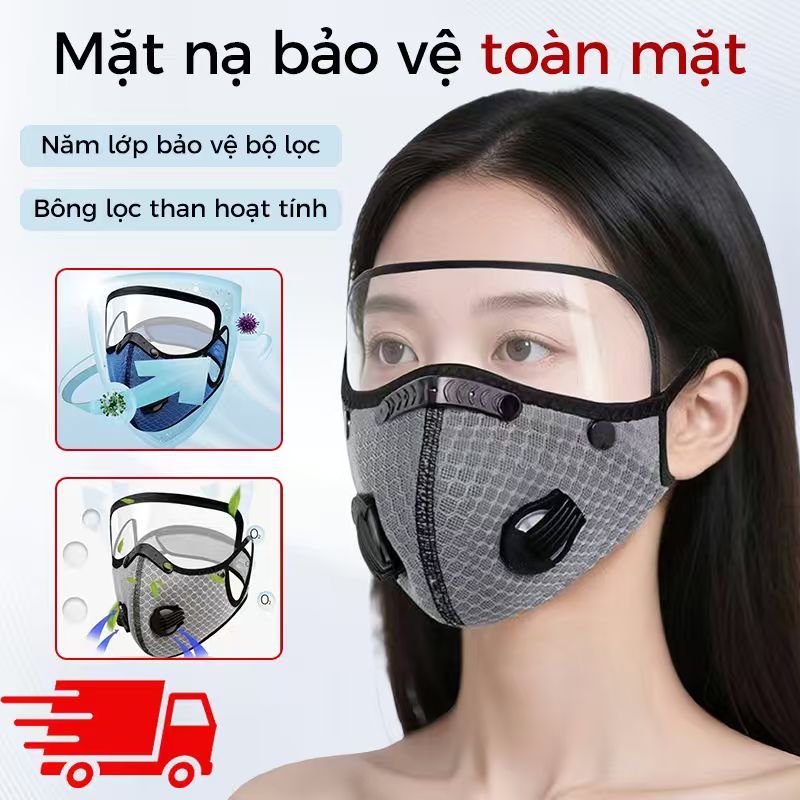 Mặt nạ bảo vệ xe máy, chống giọt bắn, chống tia UV, có van thở, chống bụi và chống sương mù, kính bảo hộ có thể tháo rời