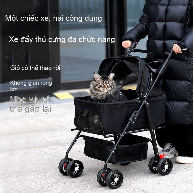Xe đẩy thú cưng cỡ lớn, có thể tháo rời, tải trọng 25 kg, phù hợp cho chó và mèo cỡ nhỏ và vừa