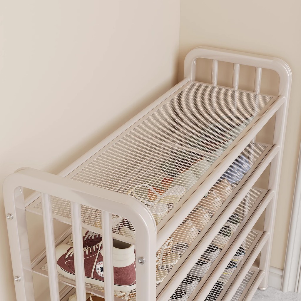 𝐎𝐥𝐢𝐟𝐞 Kệ Để Giày 5 6 7 Tầng Tiết Kiệm Không Gian Giá Đựng Giày Dép Thép Cacbon Giá Để Giày Lưới Kem Trắng