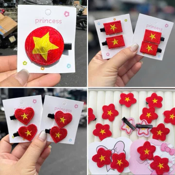 Kẹp Tóc Hottrend Hình Nón Lá , Lá Cờ, Trái Tim, Bông Hoa