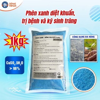 Phèn xanh - Đồng sunfat CUSO4 - Nuôi tinh thể, Diệt Rong Rêu, Ký Sinh Trùng, Nấm Khuẩn trong nước (1kg/gói)