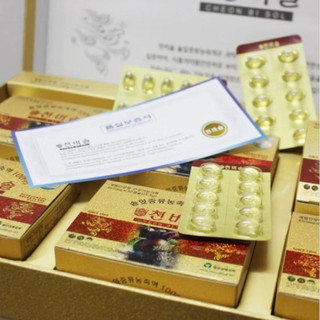 Tinh Dầu Thông Đỏ Chính Phủ Cheon Bi Sol hộp 180 Viên Hàn Quốc Giảm Mỡ Máu, Tiểu Đường, Huyết áp