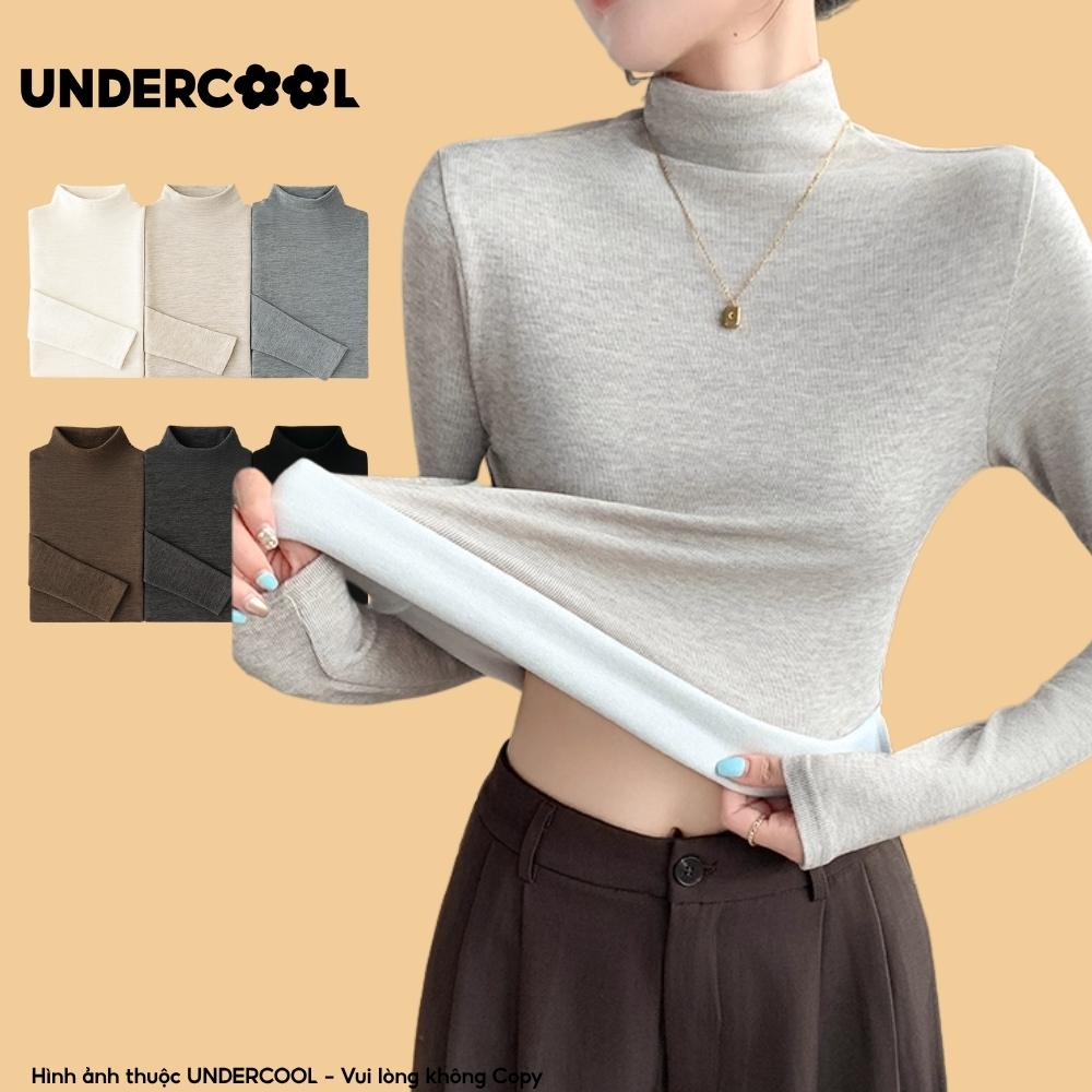 Áo giữ nhiệt cổ thấp UNDERCOOL - Cổ trơn, chất cotton muối tiêu dày dặn, dài tay, dáng ôm tôn dáng H393