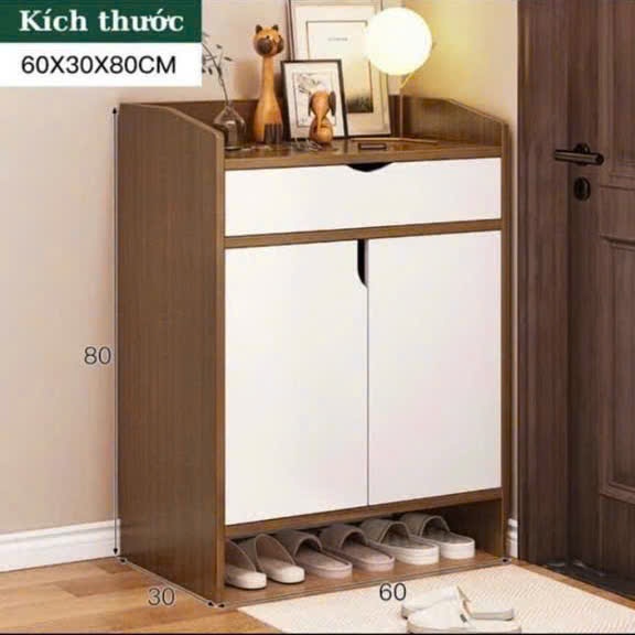 Tủ Giày Cửa Khuyết Nhiều Ngăn FOREST HOME Tủ Đựng Giày Dép Gỗ MDF cao cấp chống nước chống xước bền đẹp