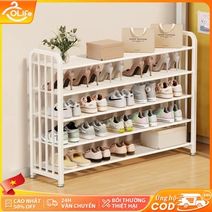 𝐎𝐥𝐢𝐟𝐞 Kệ Để Giày 5 6 7 Tầng Tiết Kiệm Không Gian Giá Đựng Giày Dép Thép Cacbon Giá Để Giày Lưới Kem Trắng