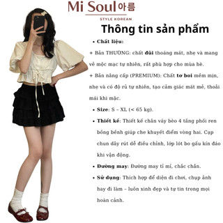 Chân Váy Ren Bèo 4 Tầng Dáng Ngắn MiSoul Cạp Chun Có Lớp Lót Bảo Hộ, Váy Ngắn Form Xòe Bồng 455