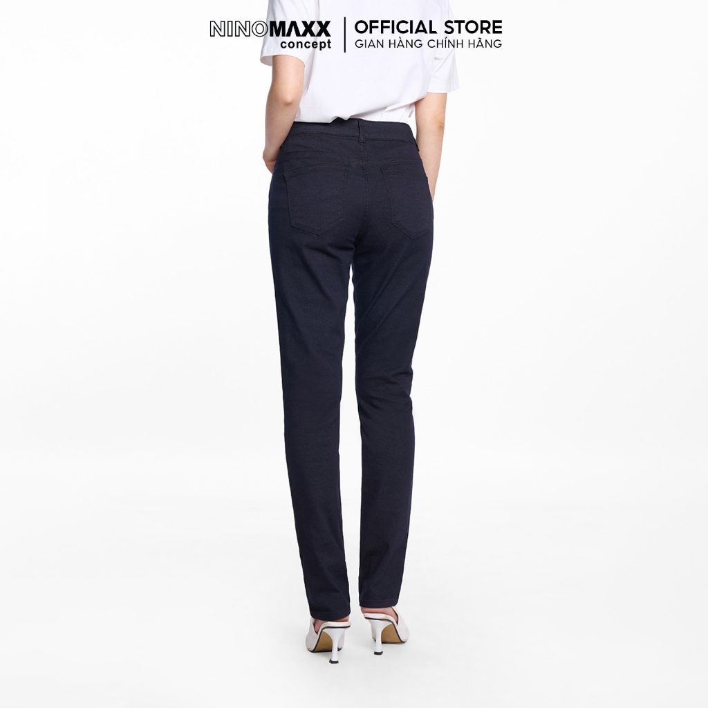 [LIVE] Quần Dài Nữ Dáng Ôm Chất Kaki Mềm Co Giãn Thoải Mái NINOMAXX 2208022
