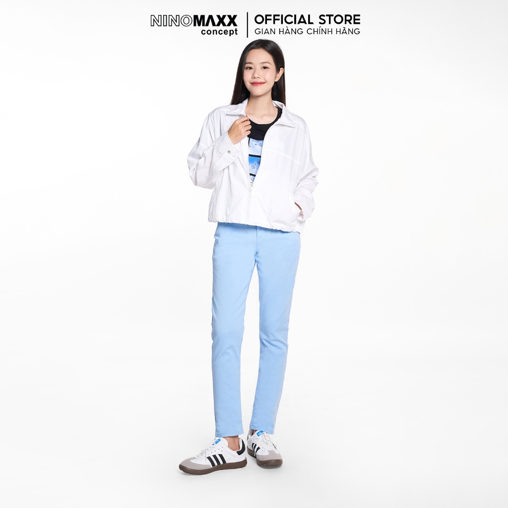 [LIVE] Quần Dài Nữ Dáng Ôm Chất Kaki Mềm Co Giãn Thoải Mái NINOMAXX 2208022