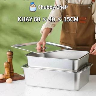 Khay inox được bo tròn góc có nắp Cao 7CM、10、15CM Chubby Chef Khay inox đựng thức ăn Khay buffet đựng topping