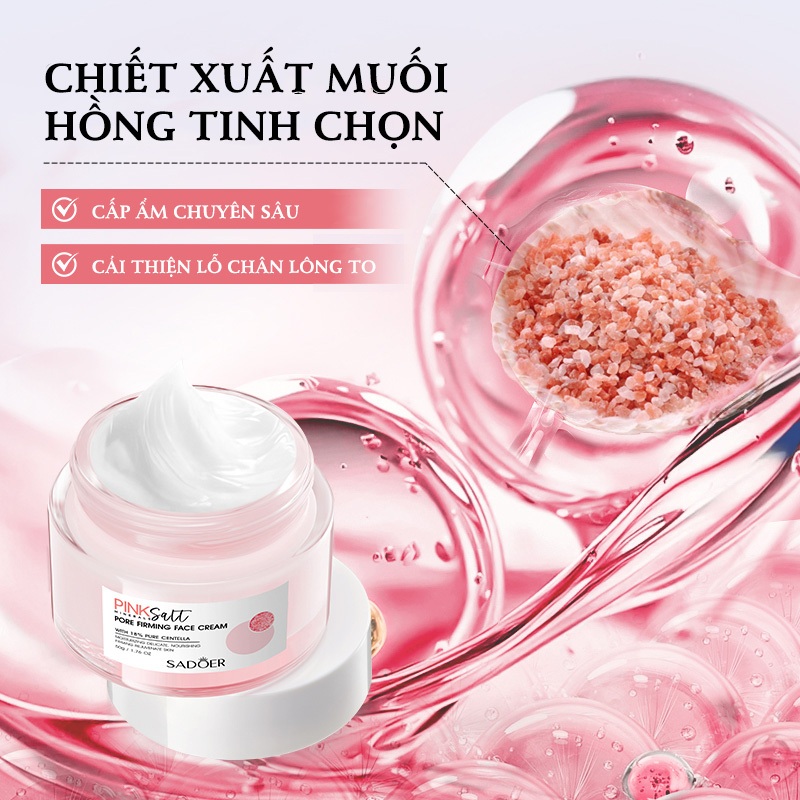 Kem Dưỡng Ẩm Cho Lỗ Chân Lông Với Muối Hồng Himalaya 50g | Cấp Nước, Dưỡng Da Mịn Màng, Săn Chắc | Chất Kem Mịn Nhẹ