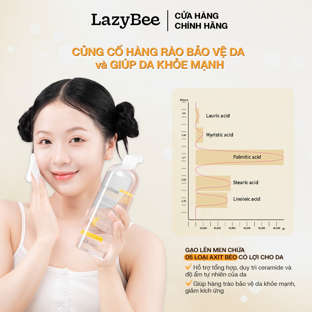 Sử dụng Chai [jumbo Size] Nước Tẩy Trang Gạo Lazybee 500ml Dịu Nhẹ trong đời sống