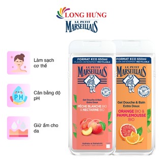 Gel tắm 92% hữu cơ Le Petit Marseillais (650ml)