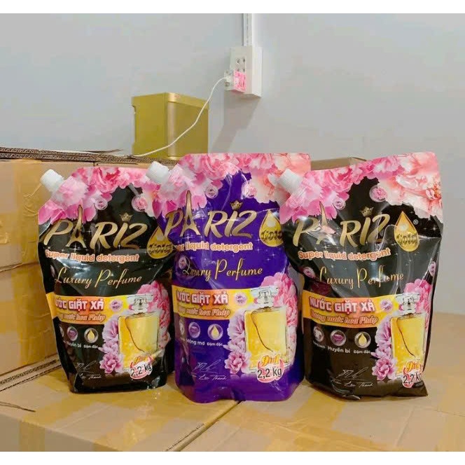 Nước Giặt PariZ 2200ml - Nước Giặt Xả Thơm Lâu Hương Nước Hoa Pháp Làm Sạch sâu