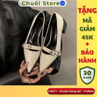 Giày lolita nữ da PU tổng hợp dệt vải đế cao su dễ phối đồ phong cách cổ điển nữ tính thanh lịch