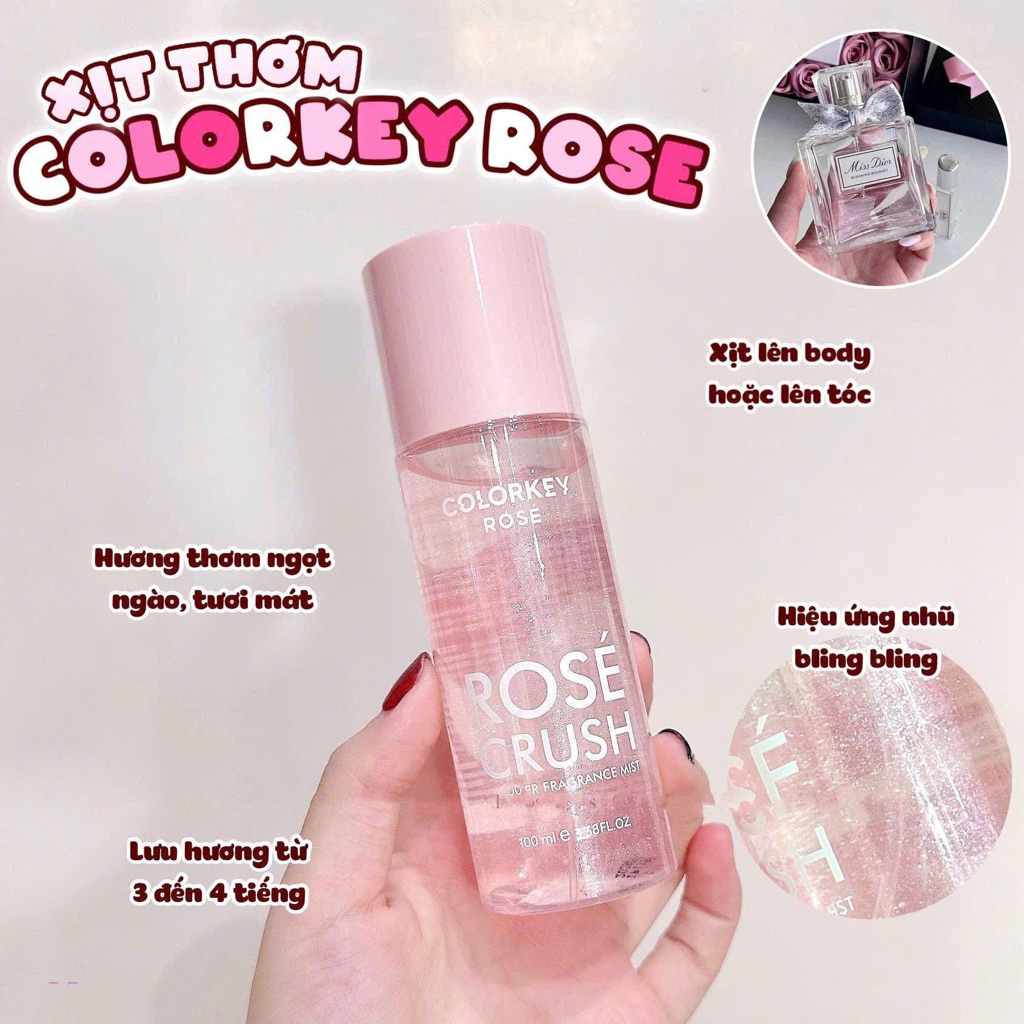 Xịt Thơm Body  Rose Crush 100ml – Hương Hoa Hồng Ngọt Ngào, Lưu Hương Lâu