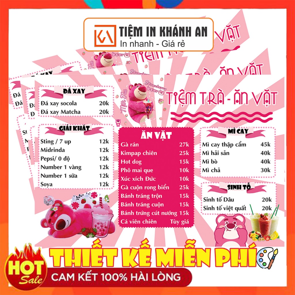 In menu A3 ép plastic | Shopee Việt Nam