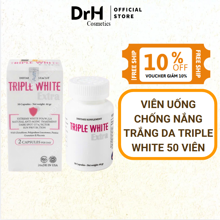 triple white dietary supplement 50 capsules glutathione whitening Viên uống chống nắng trắng da viên Size:500 mg Recovery Enhancement Eslite: The Easiest Way