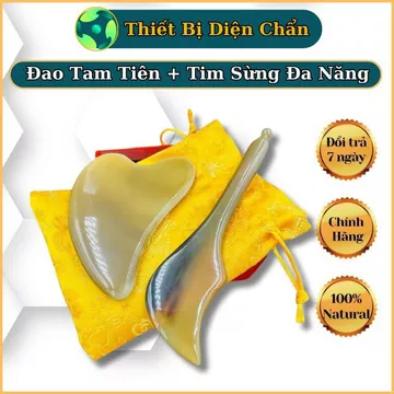 Combo Dụng cụ đao tam tiên sừng cạo gió đa năng massage mặt cạo gió Thiết Bị Diện Chẩn