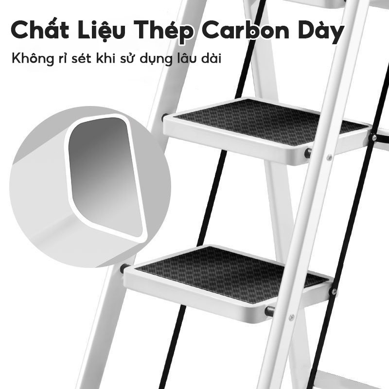 Thang Gấp Gọn Thang chữ A Thang Nhôm Gấp Gọn 3/4/5/6/7/8 Bậc Tải Trọng