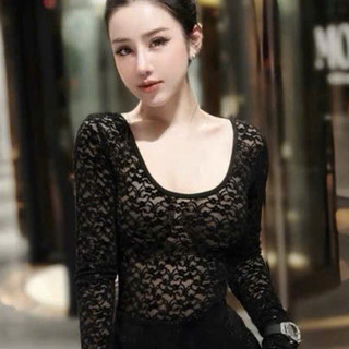 ÁO LƯới REn Hoa CỔ U Hai Lớp ÔM DÁNG Ngắn MIX đồ SIÊU đẹp